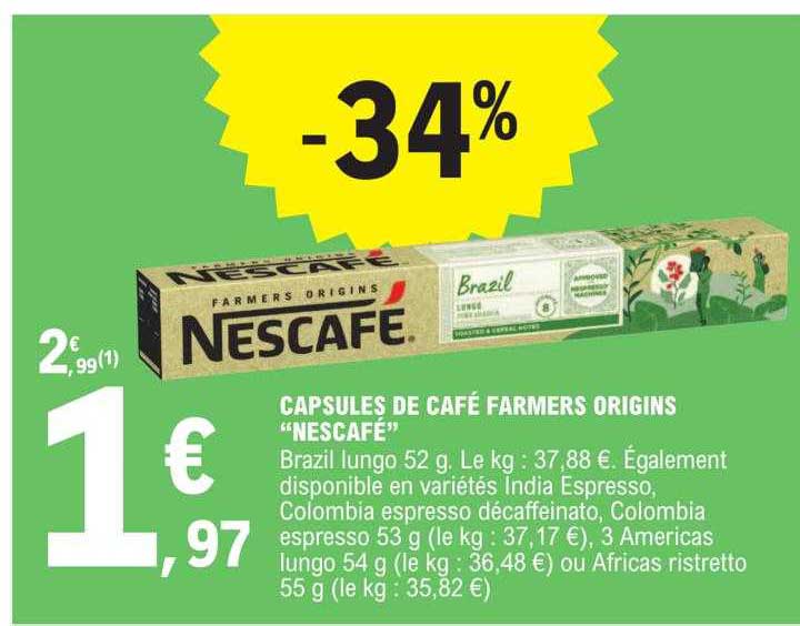 Capsules De Café Farmers Origins "nescafé"