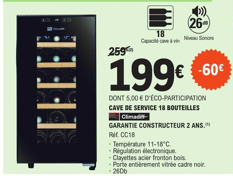 Cave De Service 18 Bouteilles Climadiff