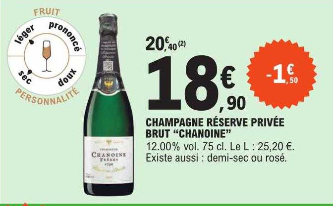 champagne réserve privée brut "chanoine"