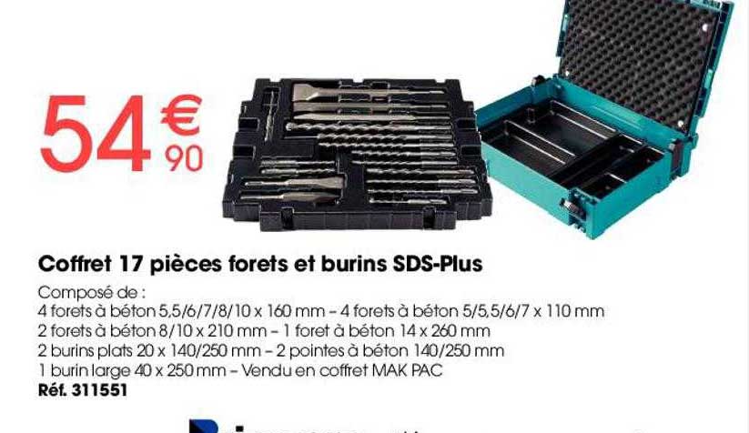 coffret 17 pièces forêts et burins sds-plus