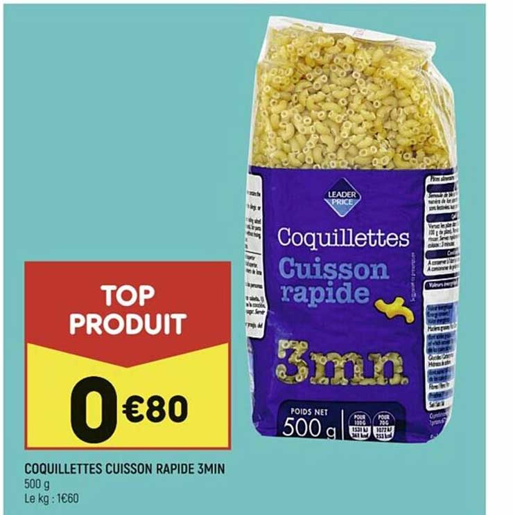 coquillettes cuisson rapide 3 min