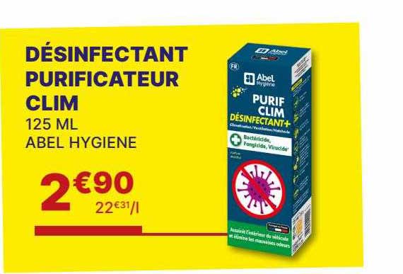 désinfectant purificateur clim abel hygiene