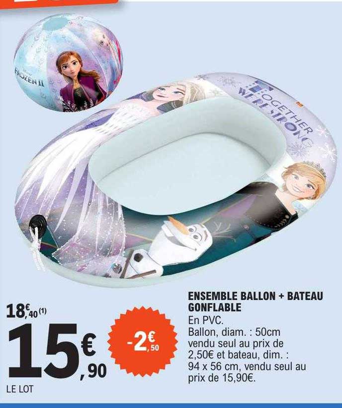 ensemble ballon + bateau gonflable