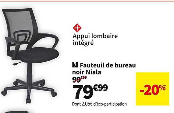 Fauteuil De Bureau Noir Niala