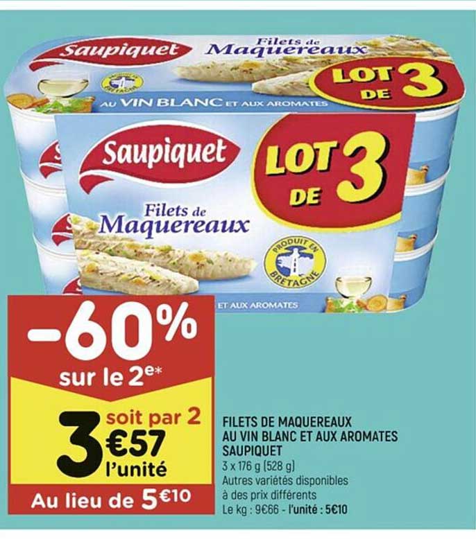 Filets De Maquereaux Au Vin Blanc Et Aux Aromates Saupiquet