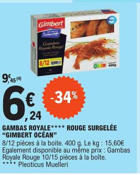 gambas royale rouge surgelée "gimbert océan"