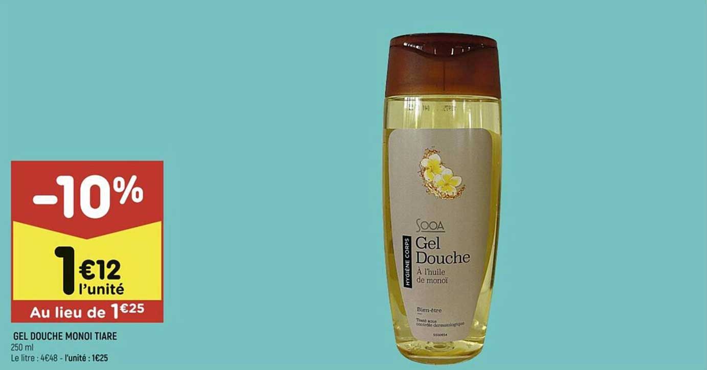 gel douche monoï tiare sooa