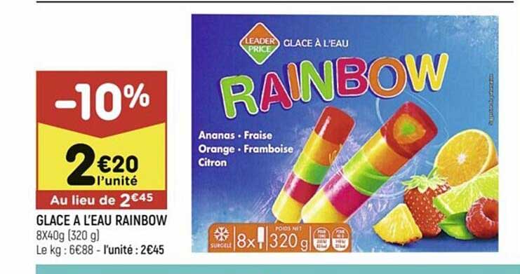 glace à l'eau rainbow