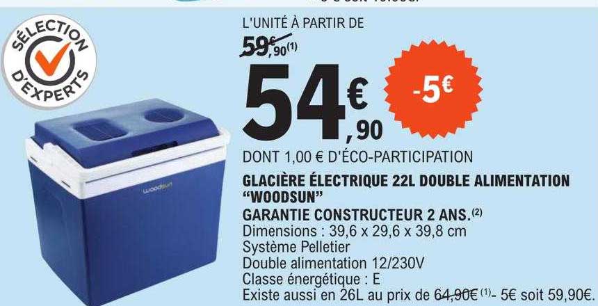 Glacière électrique 22l Double Alimentation "woodsun"