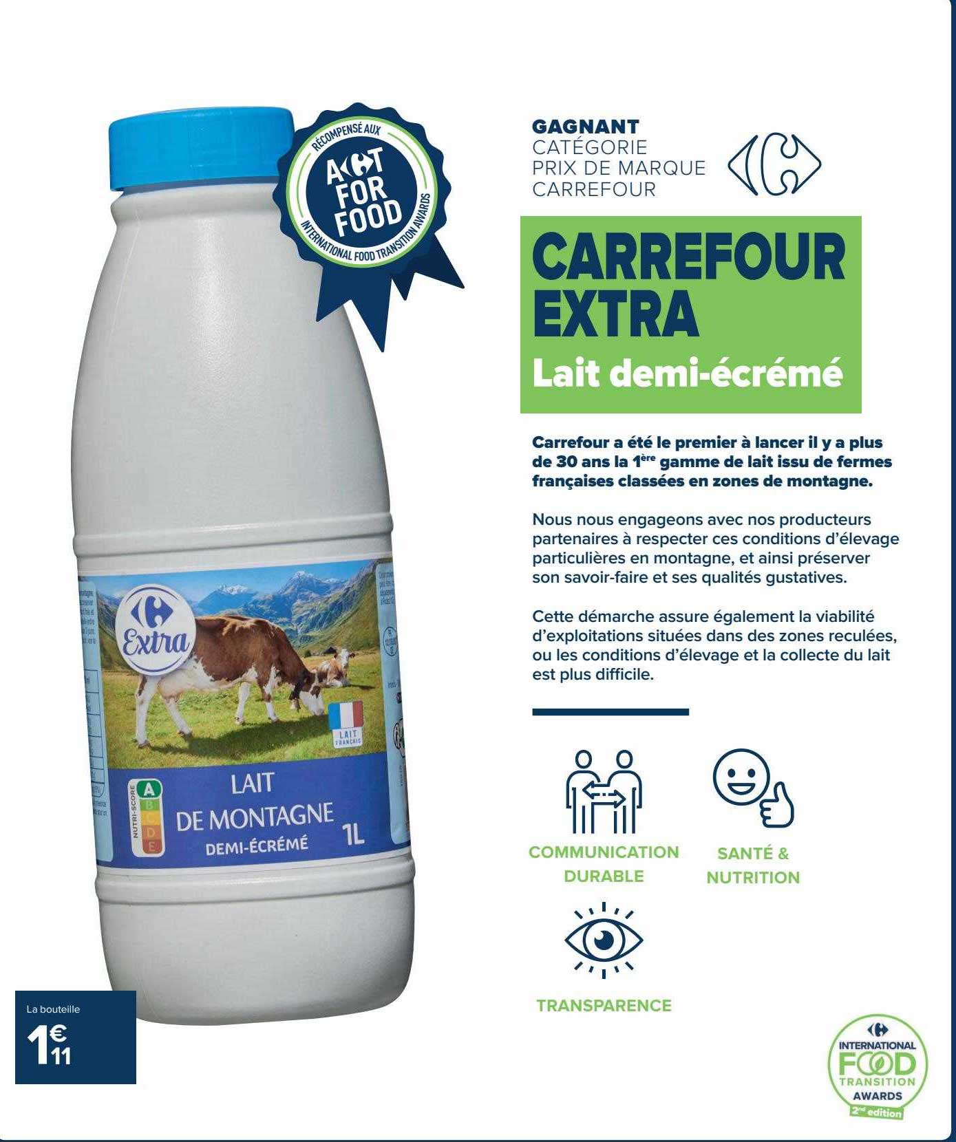 lait demi-écrémé carrefour extra
