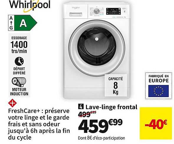 lave-linge frontal whirlpool