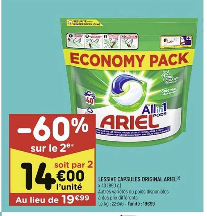 Lessive Capsules Original Ariel