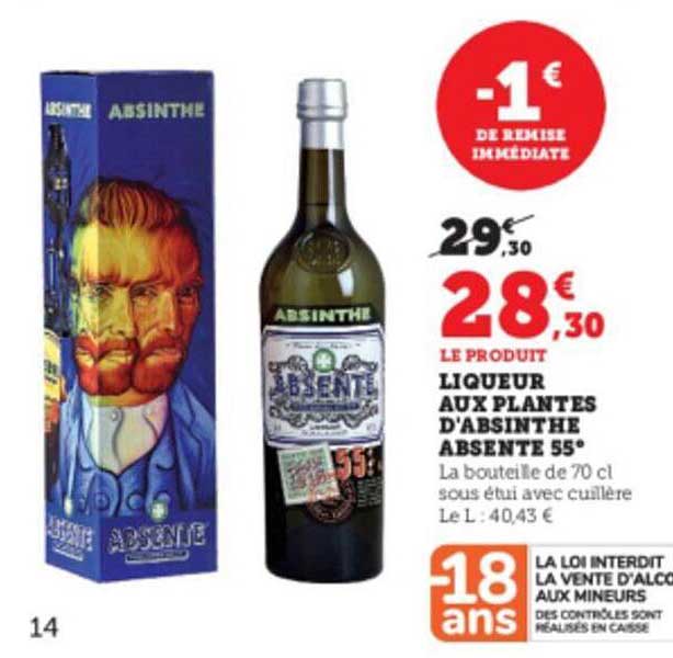 Liqueur Aux Plantes D'absinthe Absente 55°