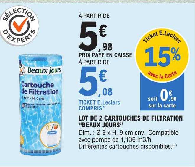 lot de 2 cartouches de filtration "beaux jours"