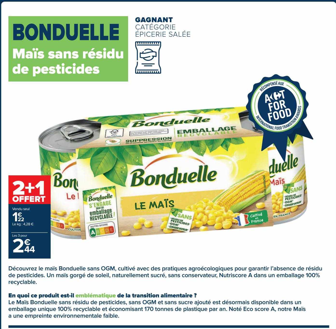 maïs sans résidu de pesticides bonduelle