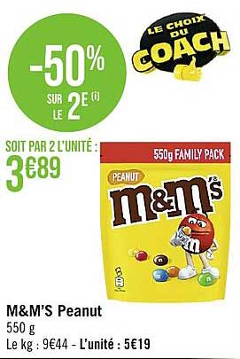 M&m's Peanut -50% Sur Le 2e