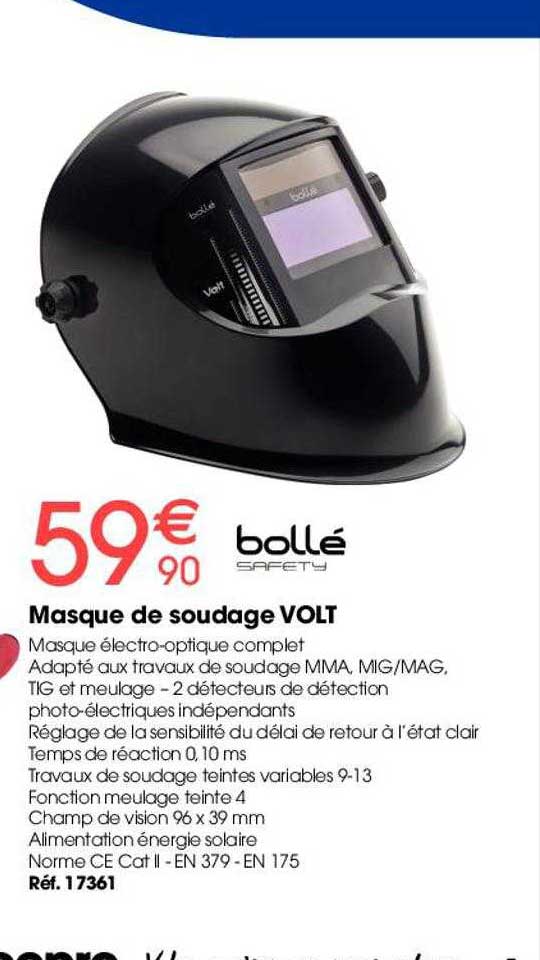 masque de soudage volt bollé