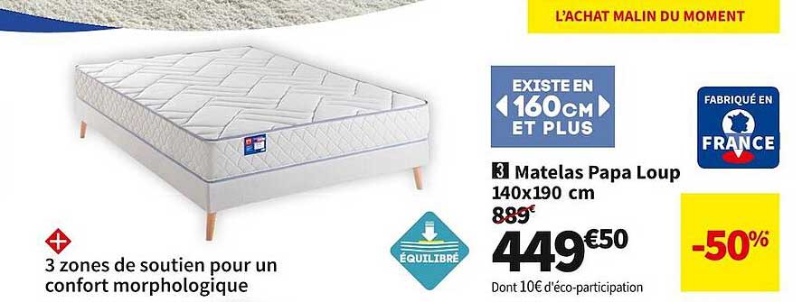 matelas papa loup 140 x 190 cm