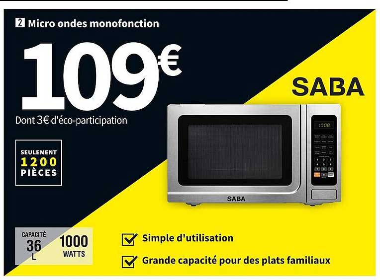 micro ondes monofonction saba