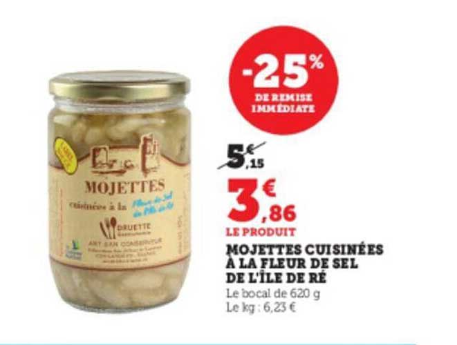 mojettes cuisinées à la fleur de sel de l'île de ré