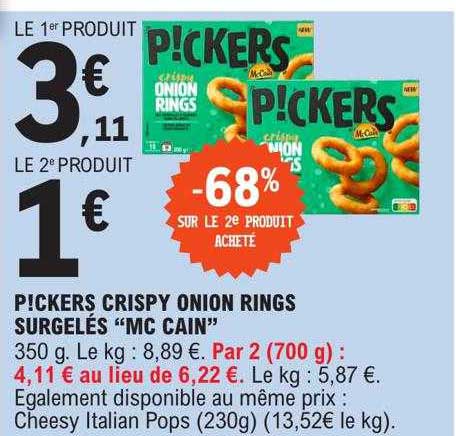p!ckers crispy onion rings surgelés "mc cain"