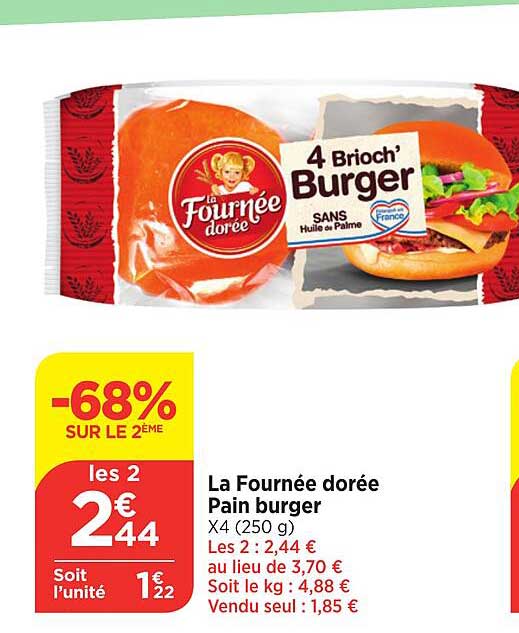 pain burger la fournée dorée