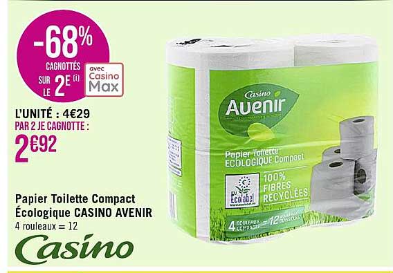 papier toilette compact écologique casino avenir