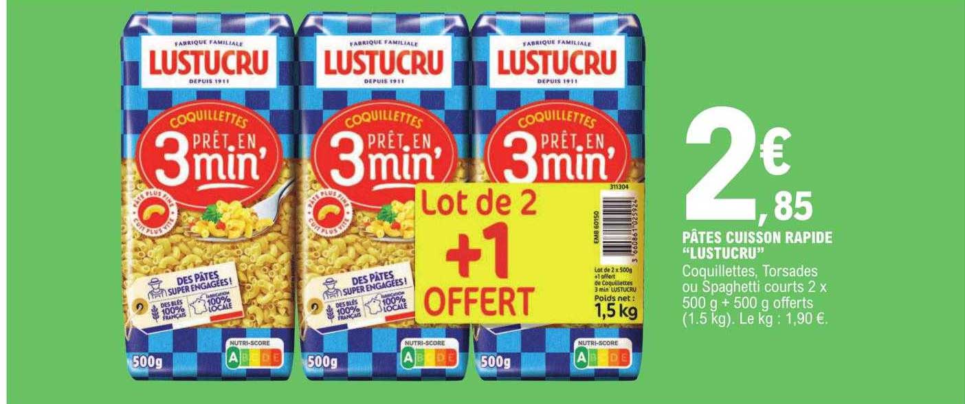 Pâtes Cuisson Rapide "lustucru"