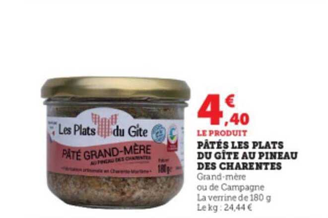 pâtés les plats du gite au pineau des charentes