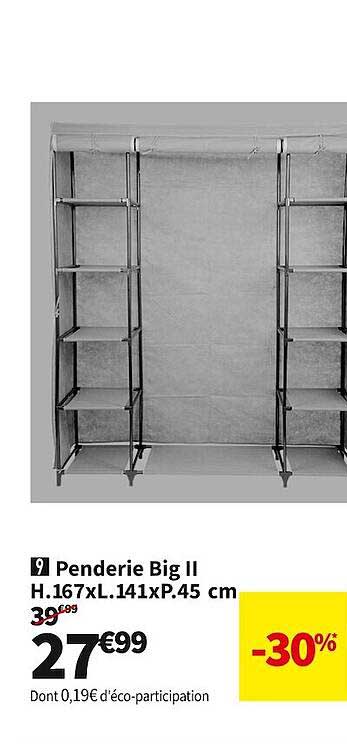 penderie big II h. 167 x l.141 x p.45 cm