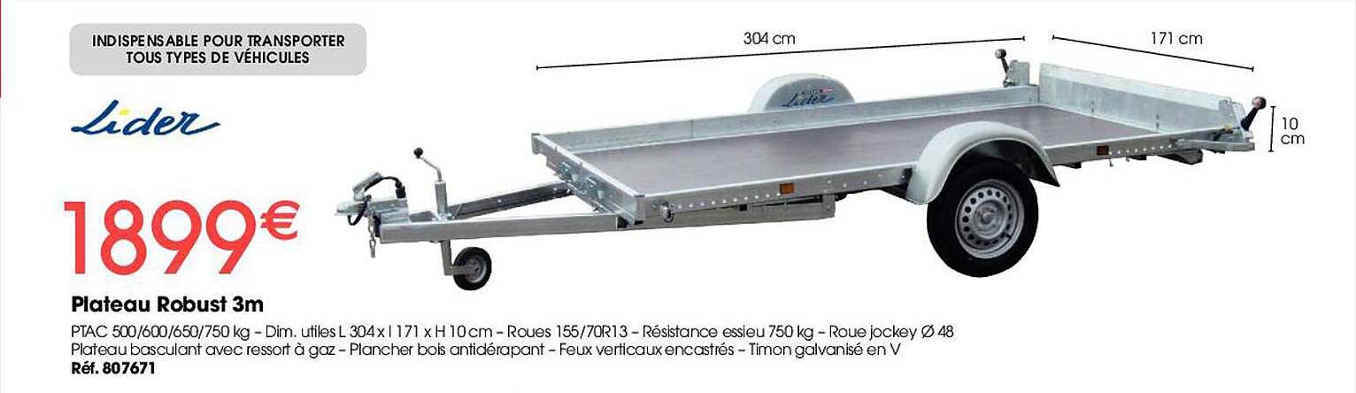 plateau robust 3m lider