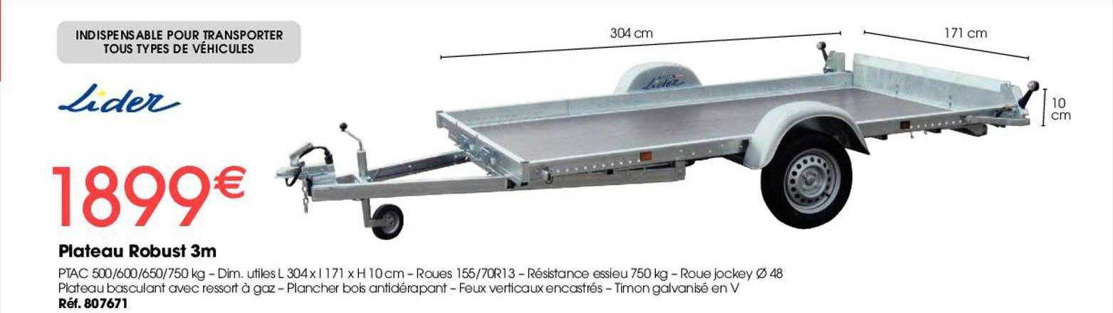 plateau robust 3m lider