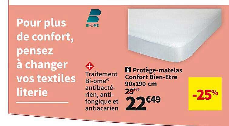protège-matelas confort bien-être 90 x 190 cm