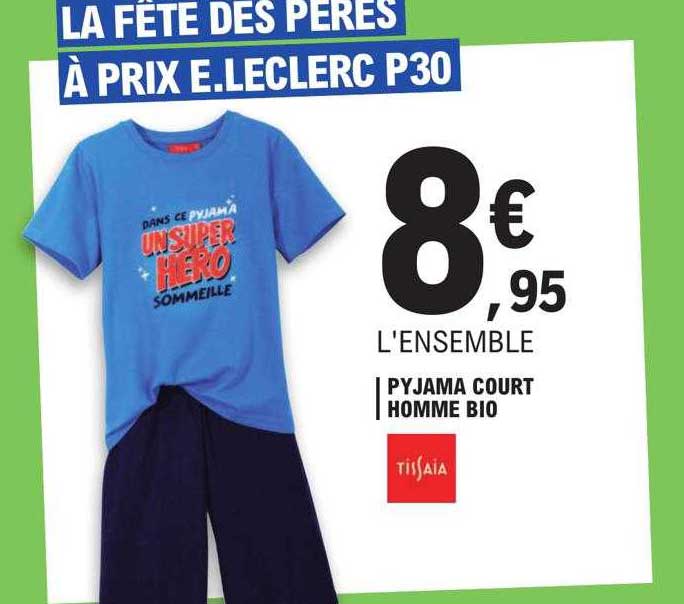 pyjama court homme bio tissaia