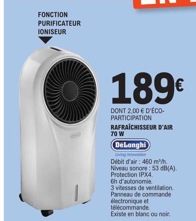 rafraîchisseur d'air 70w dëlonghi