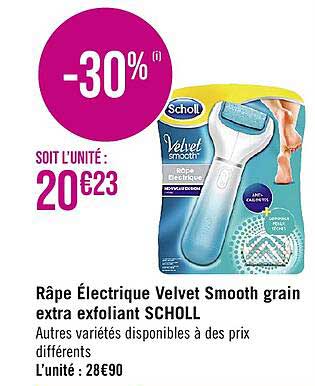 râpe électrique velvet smooth grain extra exfoliant scholl