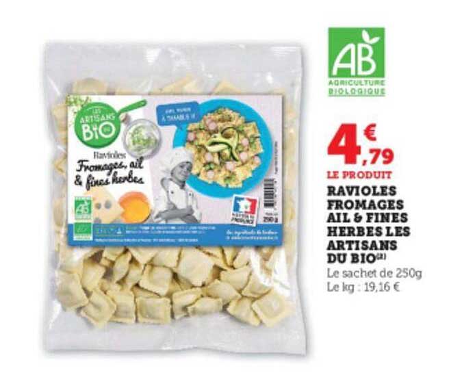 Ravioles Fromages Ail & Fines Herbes Les Artisans Du Bio