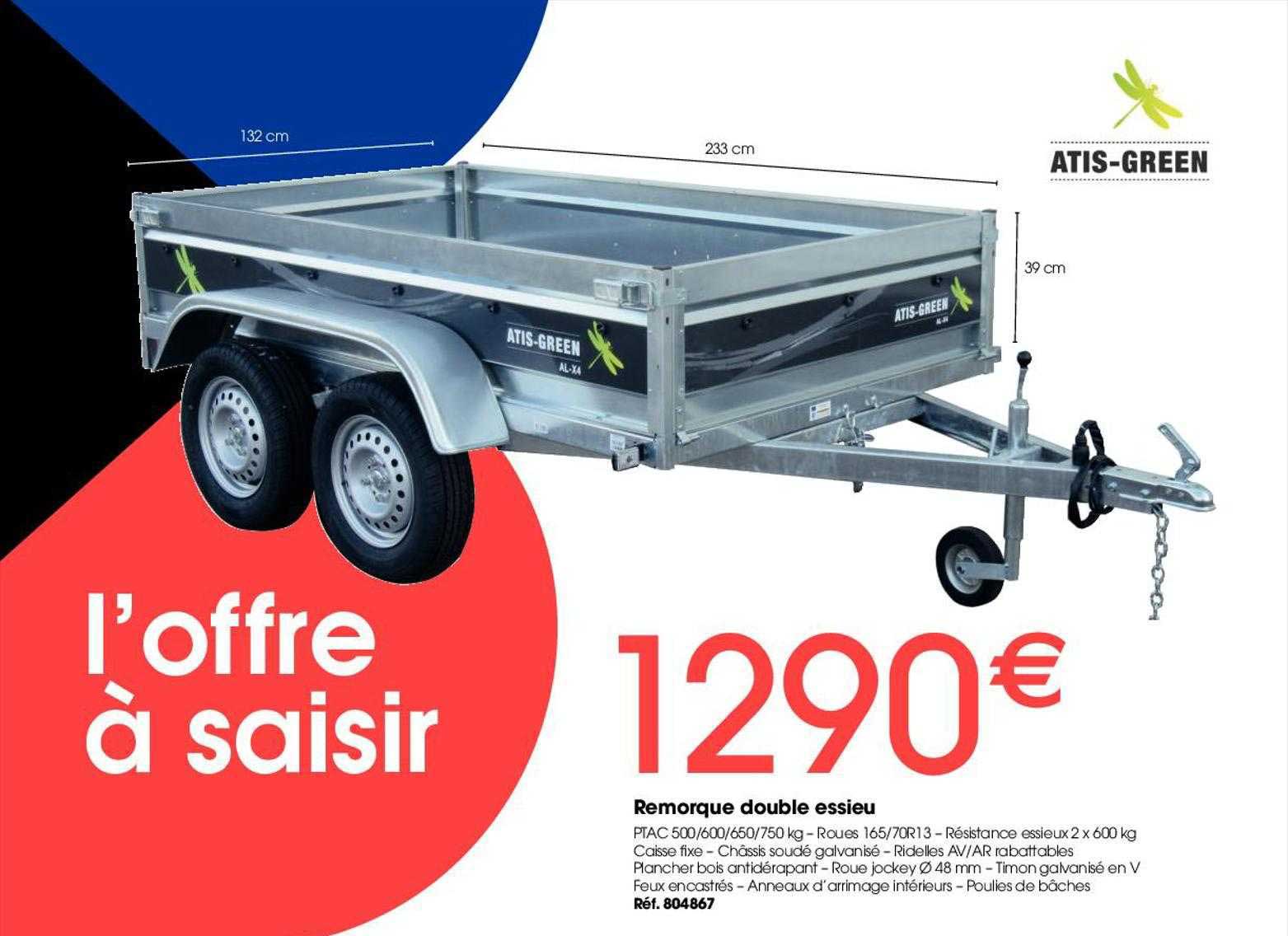 remorque double essieu