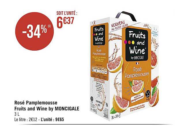 rosé pamplemousse fruits and wine by moncigale