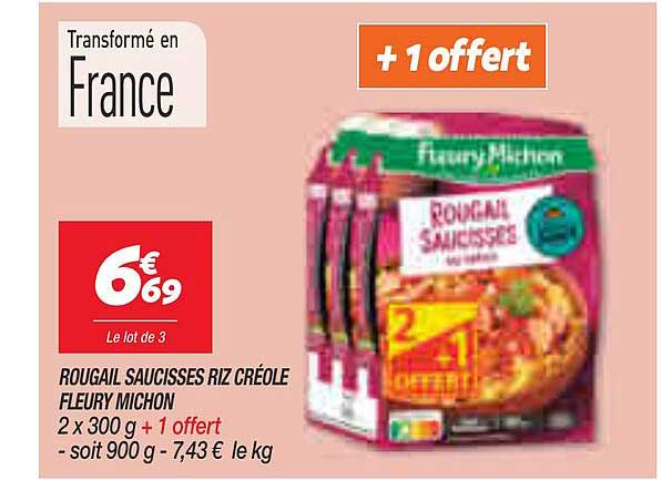 rougail saucisses riz créole fleury michon