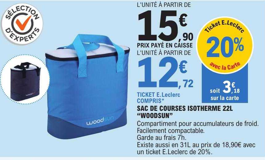 sac de courses isotherme 22l "woodsun"