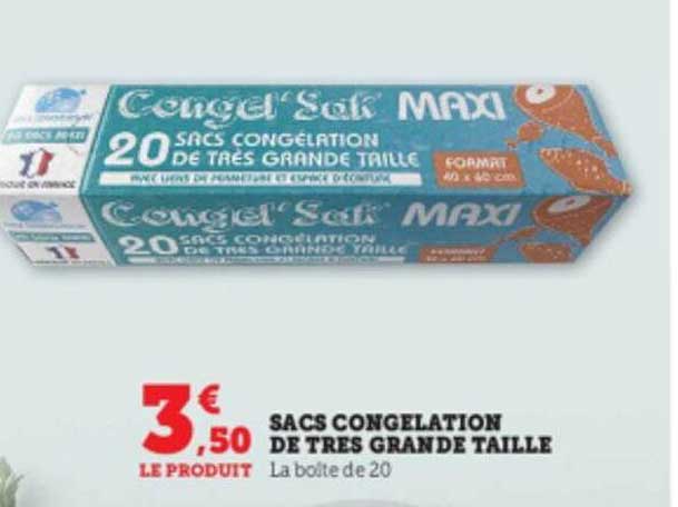 sacs congélation de très grande taille