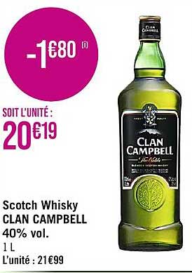scotch whisky clan campbell 40% vol.
