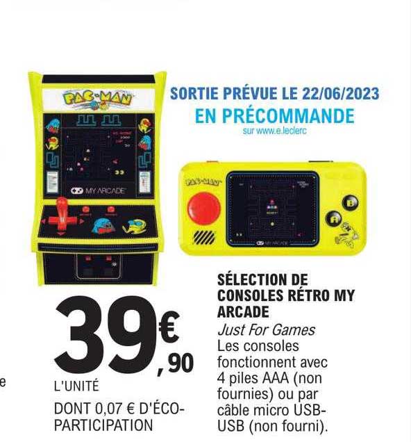 sélection de consoles rétro my arcade