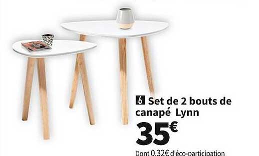 set de 2 bouts de canapé lynn