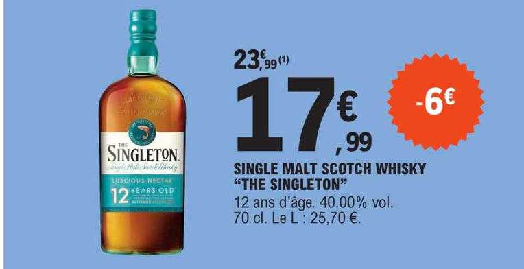 single malt scotch whisky "the singleton"