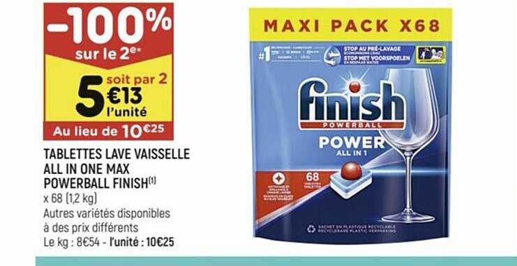tablettes lave vaisselle all in one max powerball finish