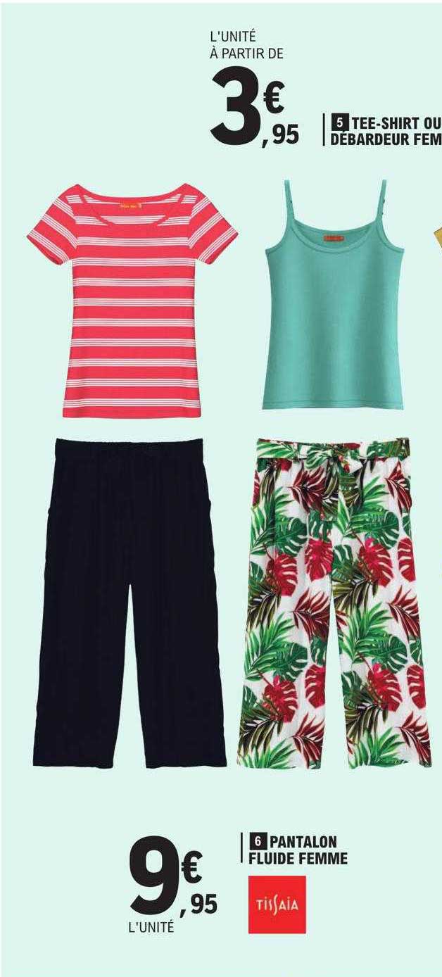 tee-shirt ou débardeur femme, pantalon fluide femme tissaia