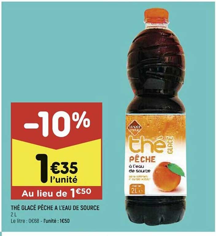 thé glacé pêche à l'eau de source