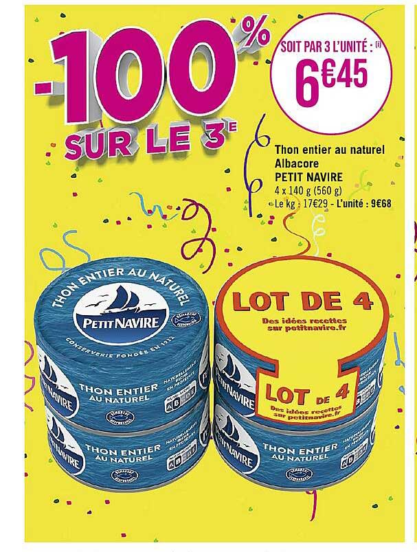 Thon Entier Au Naturel Albacore Petit Navire